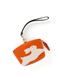 'En L'Air Monnaie Lièvre' Nappa Leather Wallet Orange