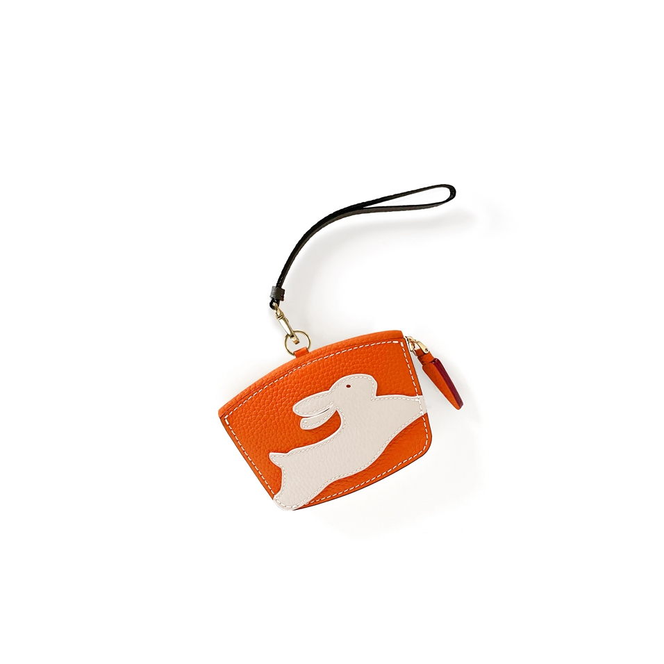 'En L'Air Monnaie Lièvre' Nappa Leather Wallet Orange
