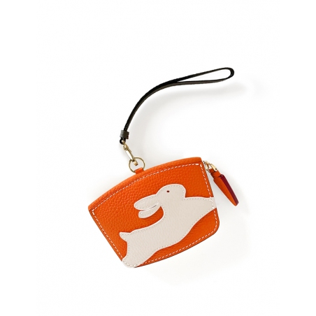 'En L'Air Monnaie Lièvre' Nappa Leather Wallet Orange
