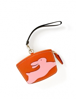 'En L'Air Monnaie Lièvre' Porte Monnaie Cuir Nappa Orange