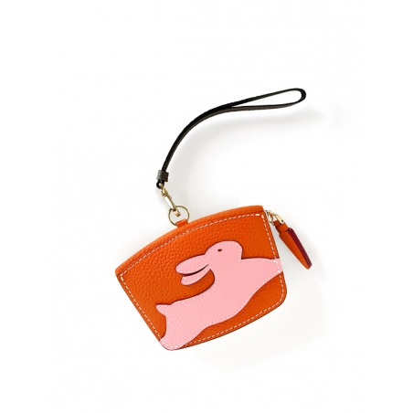 'En L'Air Monnaie Lièvre' Nappa Leather Wallet Orange