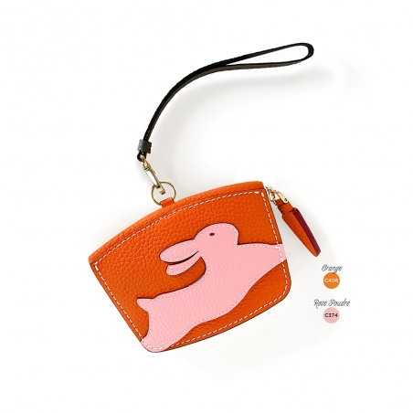 'En L'Air Monnaie Lièvre' Nappa Leather Wallet Orange
