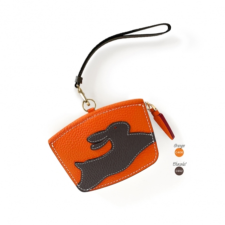 'En L'Air Monnaie Lièvre' Nappa Leather Wallet Orange