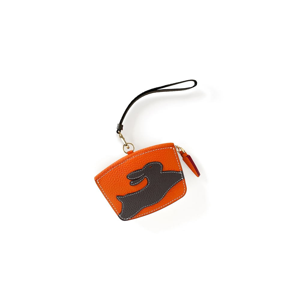 'En L'Air Monnaie Lièvre' Nappa Leather Wallet Orange