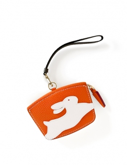 'En L'Air Monnaie Lièvre' Nappa Leather Wallet Orange