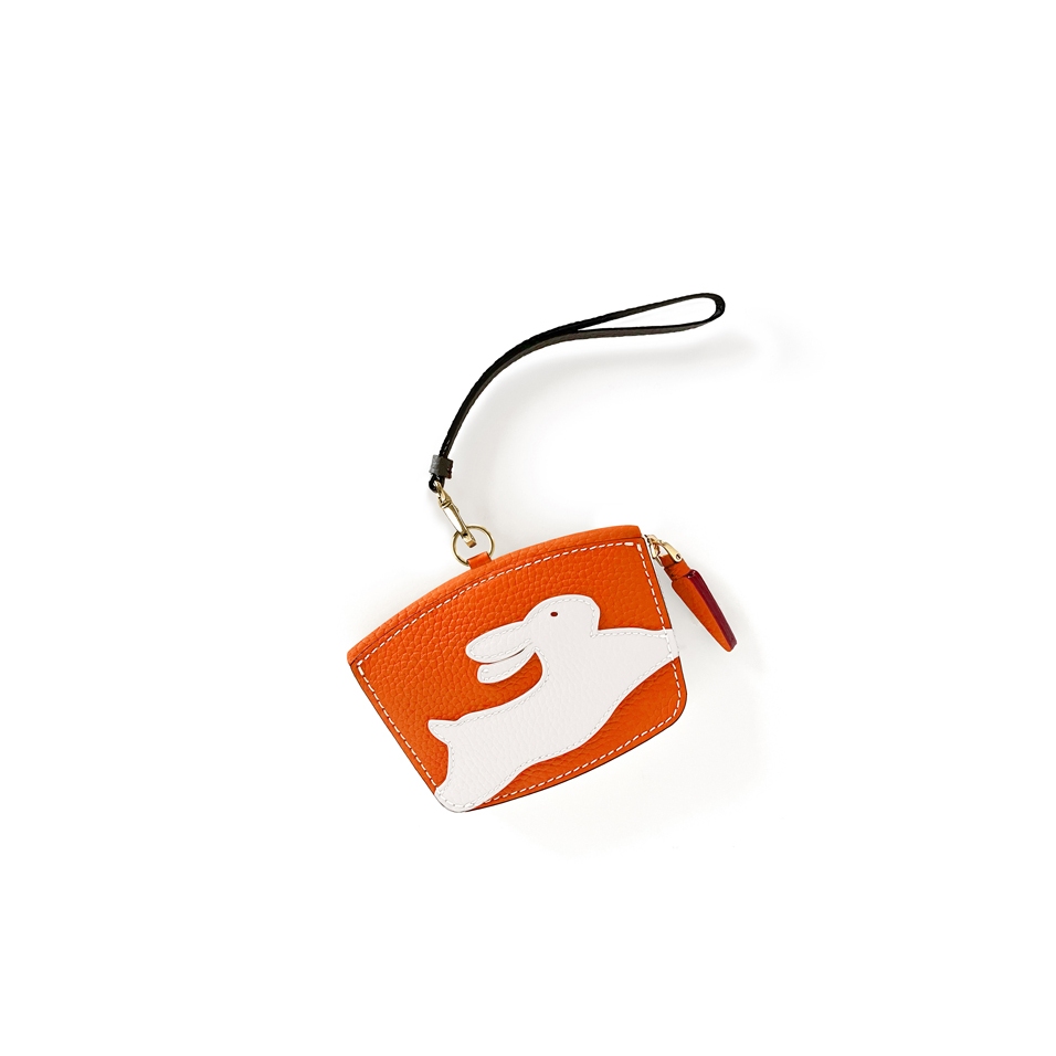 'En L'Air Monnaie Lièvre' Nappa Leather Wallet Orange
