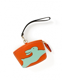 'En L'Air Monnaie Lièvre' Porte Monnaie Cuir Nappa Orange