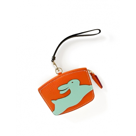 'En L'Air Monnaie Lièvre' Nappa Leather Wallet Orange