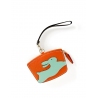'En L'Air Monnaie Lièvre' Porte Monnaie Cuir Nappa Orange