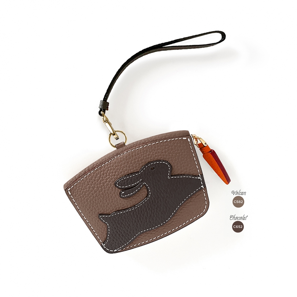 'En L'Air Monnaie Lièvre' Nappa Leather Wallet Volcan