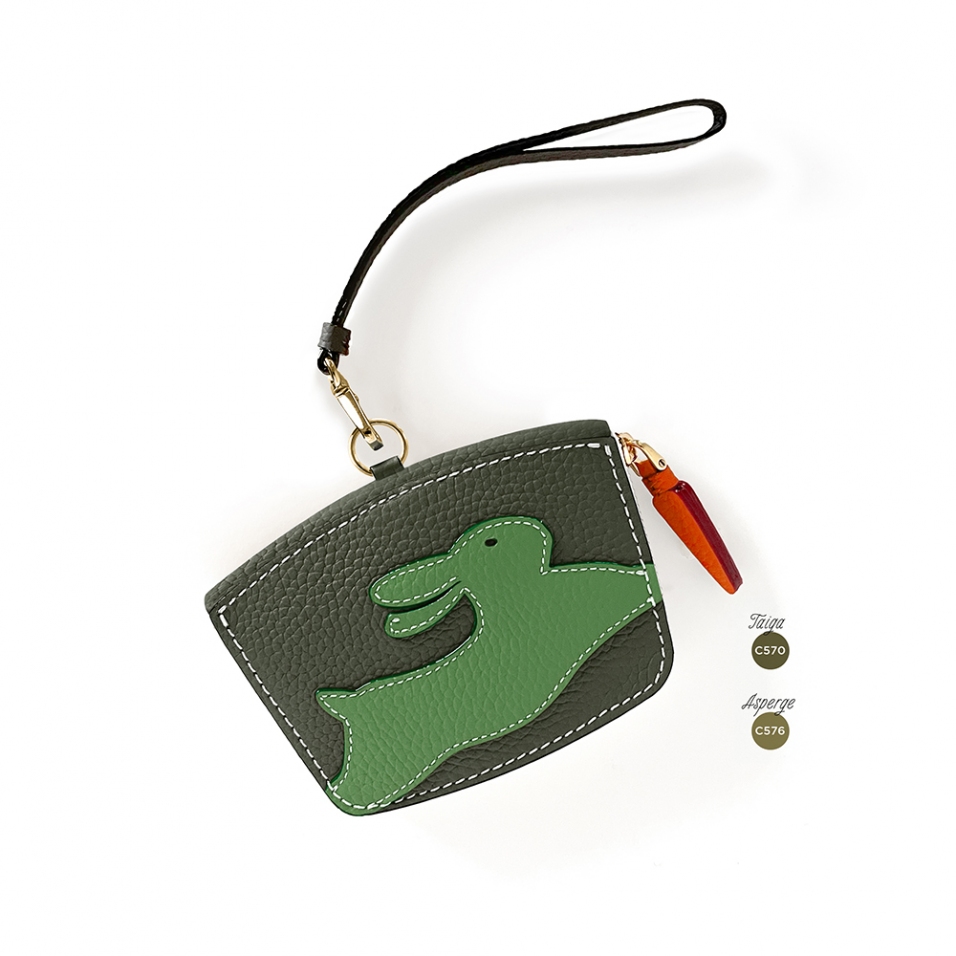 'En L'Air Monnaie Lièvre' Porte Monnaie Cuir Nappa Taiga