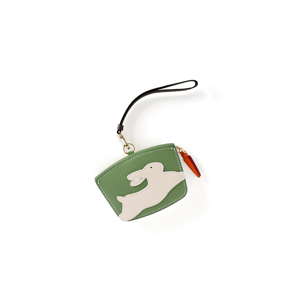 'En L'Air Monnaie Lièvre' Nappa Leather Wallet Asperge