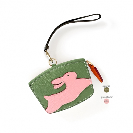 copy of 'En L'Air Monnaie Lièvre' Nappa Leather Wallet Asperge