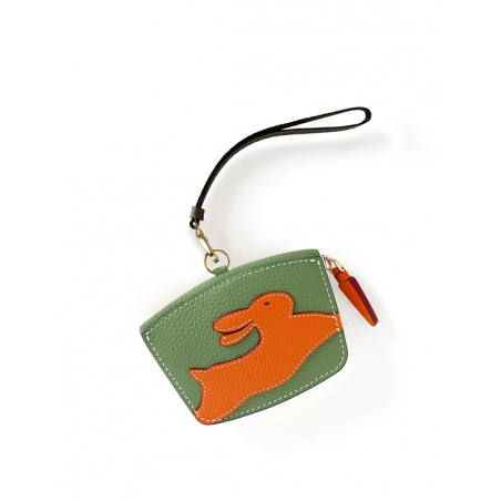 'En L'Air Monnaie Lièvre' Nappa Leather Wallet Asperge