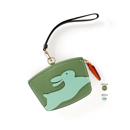 'En L'Air Monnaie Lièvre' Nappa Leather Wallet Asperge