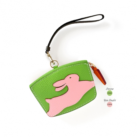 'En L'Air Monnaie Lièvre' Nappa Leather Wallet Apple Green