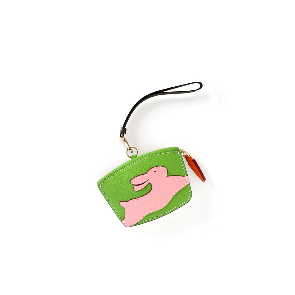 'En L'Air Monnaie Lièvre' Nappa Leather Wallet Apple Green