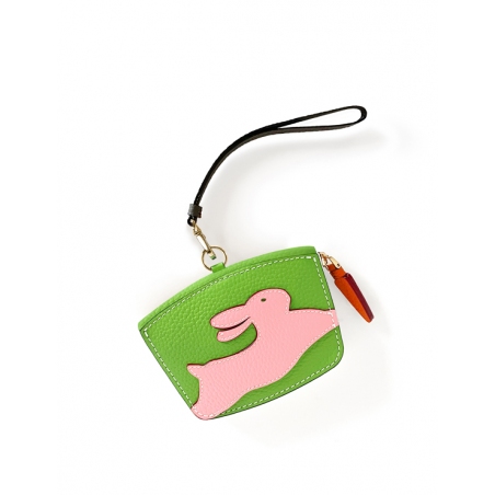 'En L'Air Monnaie Lièvre' Nappa Leather Wallet Apple Green