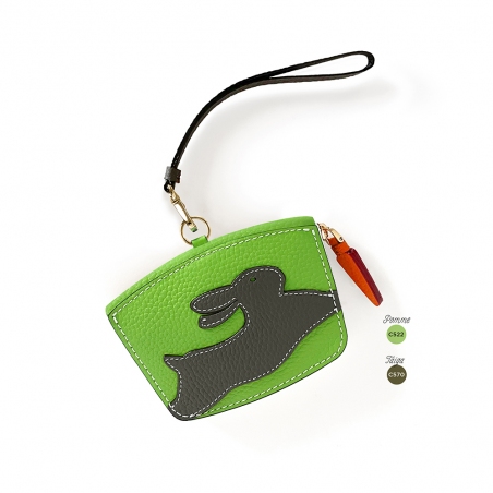 'En L'Air Monnaie Lièvre' Nappa Leather Wallet Apple Green
