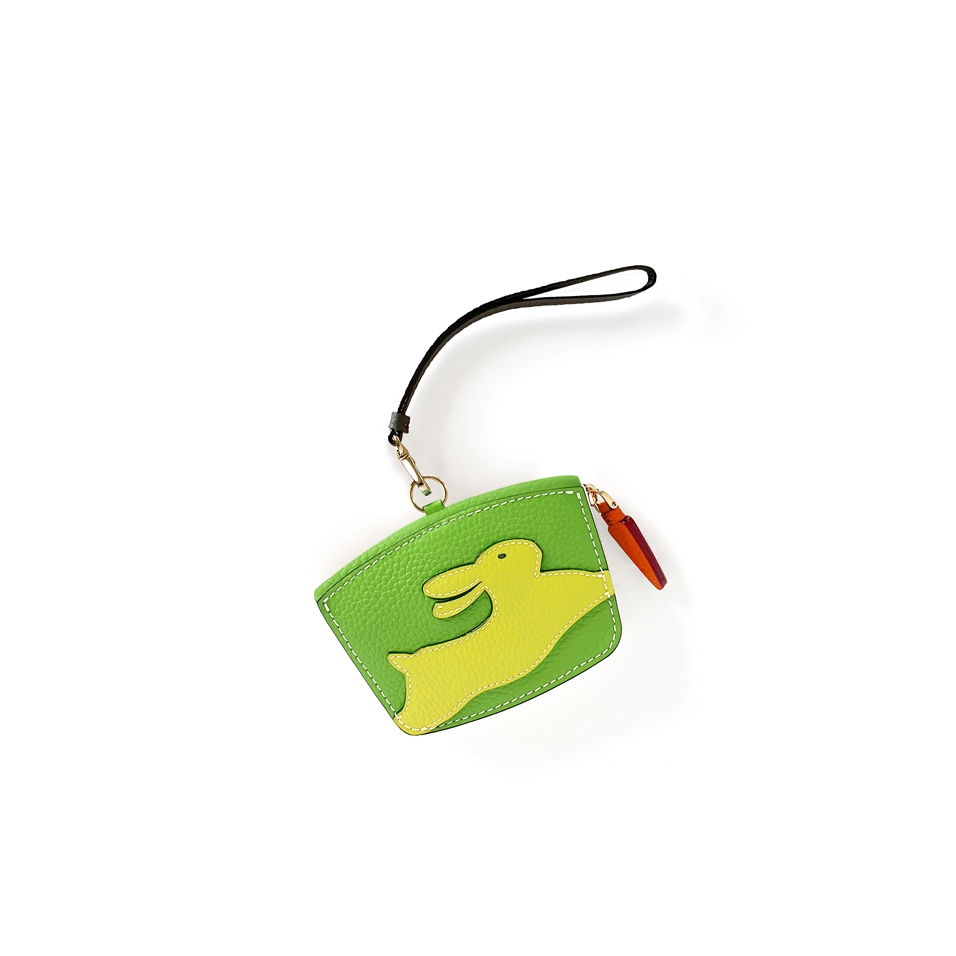 'En L'Air Monnaie Lièvre' Porte Monnaie Cuir Nappa Pomme