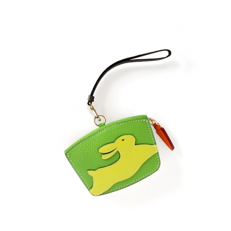 'En L'Air Monnaie Lièvre' Porte Monnaie Cuir Nappa Pomme