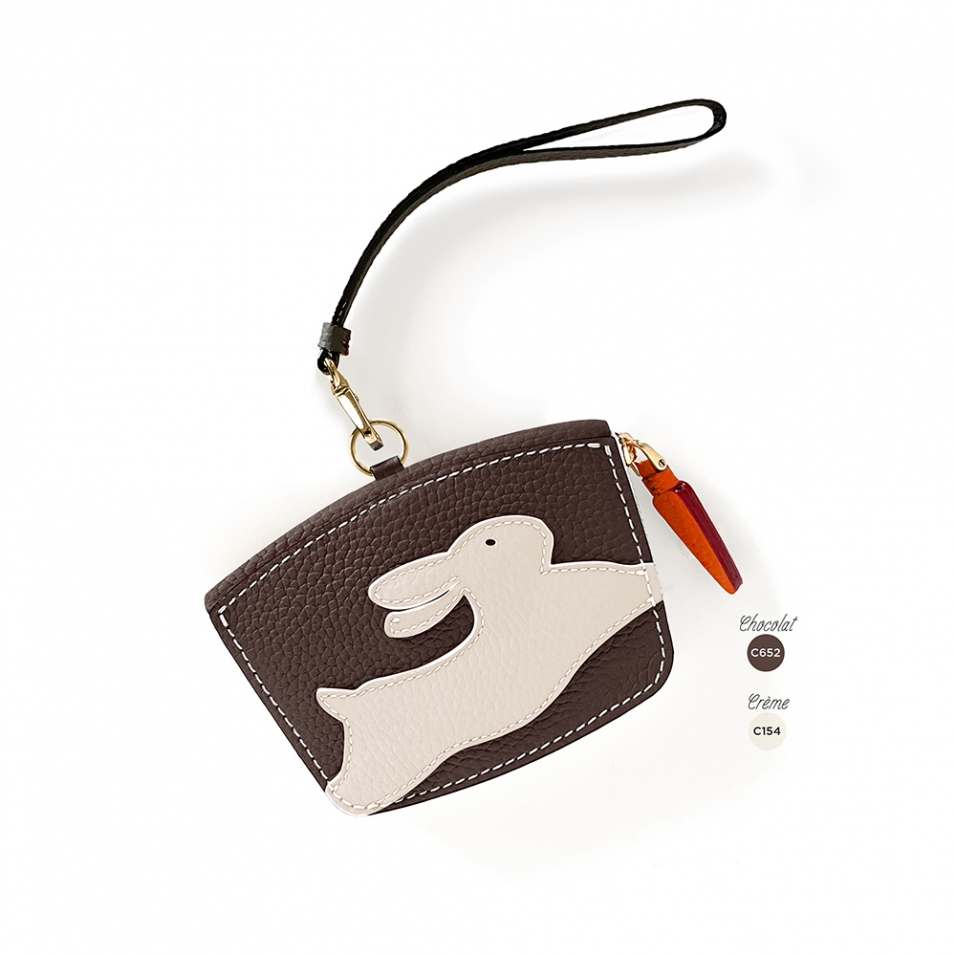 'En L'Air Monnaie Lièvre' Nappa Leather Wallet Chocolate