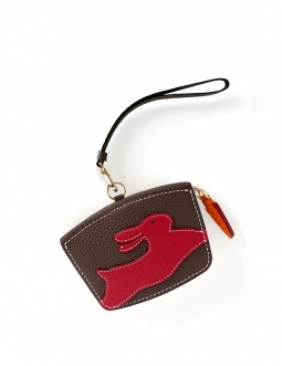 'En L'Air Monnaie Lièvre' Nappa Leather Wallet Chocolate