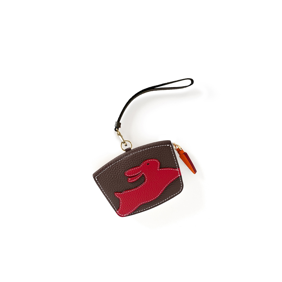 'En L'Air Monnaie Lièvre' Nappa Leather Wallet Chocolate
