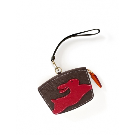 'En L'Air Monnaie Lièvre' Nappa Leather Wallet Chocolate