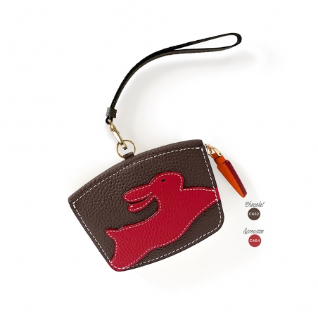 'En L'Air Monnaie Lièvre' Nappa Leather Wallet Chocolate