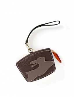'En L'Air Monnaie Lièvre' Porte Monnaie Cuir Nappa Chocolat