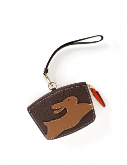 'En L'Air Monnaie Lièvre' Nappa Leather Wallet Chocolate