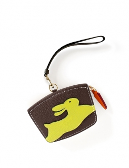 'En L'Air Monnaie Lièvre' Porte Monnaie Cuir Nappa Chocolat
