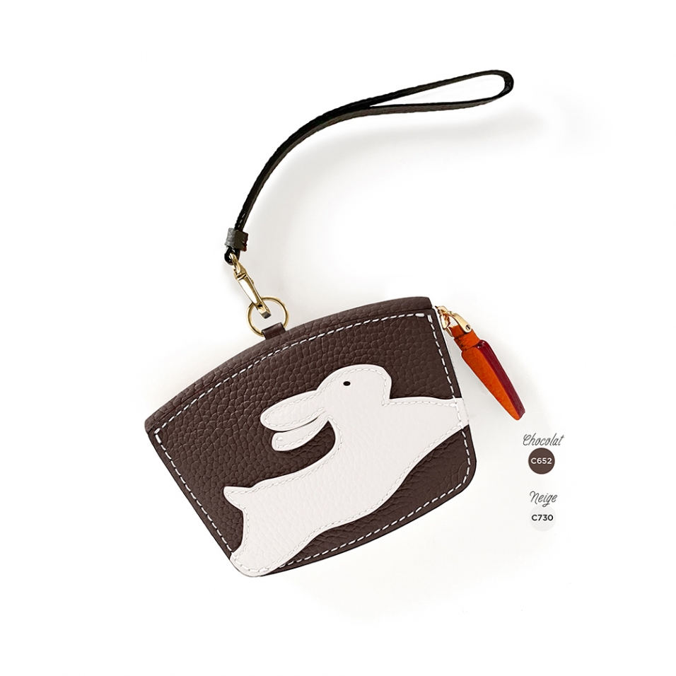 'En L'Air Monnaie Lièvre' Nappa Leather Wallet Chocolate