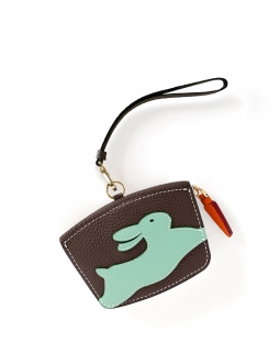 'En L'Air Monnaie Lièvre' Porte Monnaie Cuir Nappa Chocolat