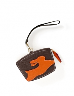 'En L'Air Monnaie Lièvre' Nappa Leather Wallet Chocolate