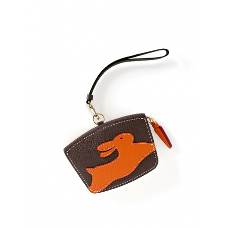 'En L'Air Monnaie Lièvre' Nappa Leather Wallet Chocolate