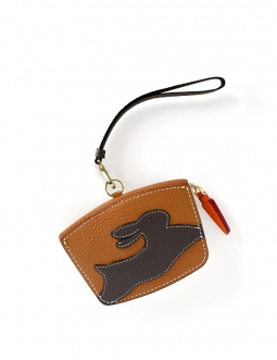 'En L'Air Monnaie Lièvre' Porte Monnaie Cuir Nappa Cognac