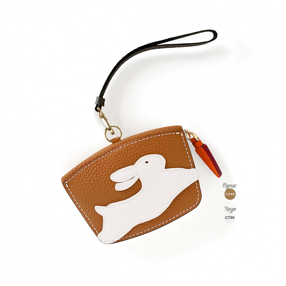 'En L'Air Monnaie Lièvre' Nappa Leather Wallet Cognac