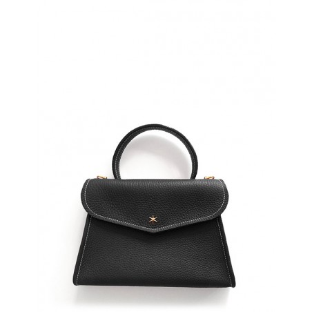 'Chantilly' Sac à main Cuir Nappa Noir & Or