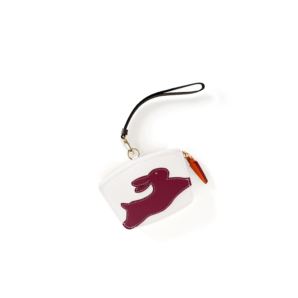'En L'Air Monnaie Lièvre' Nappa Leather Wallet Snow White