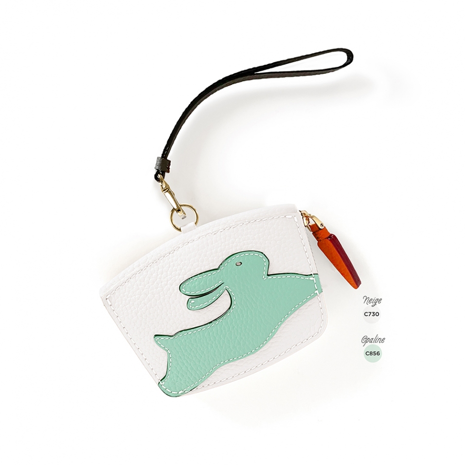 'En L'Air Monnaie Lièvre' Nappa Leather Wallet Snow White