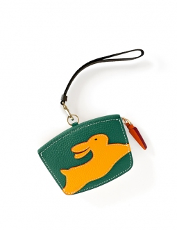 'En L'Air Monnaie Lièvre' Nappa Leather Wallet Vert Pin