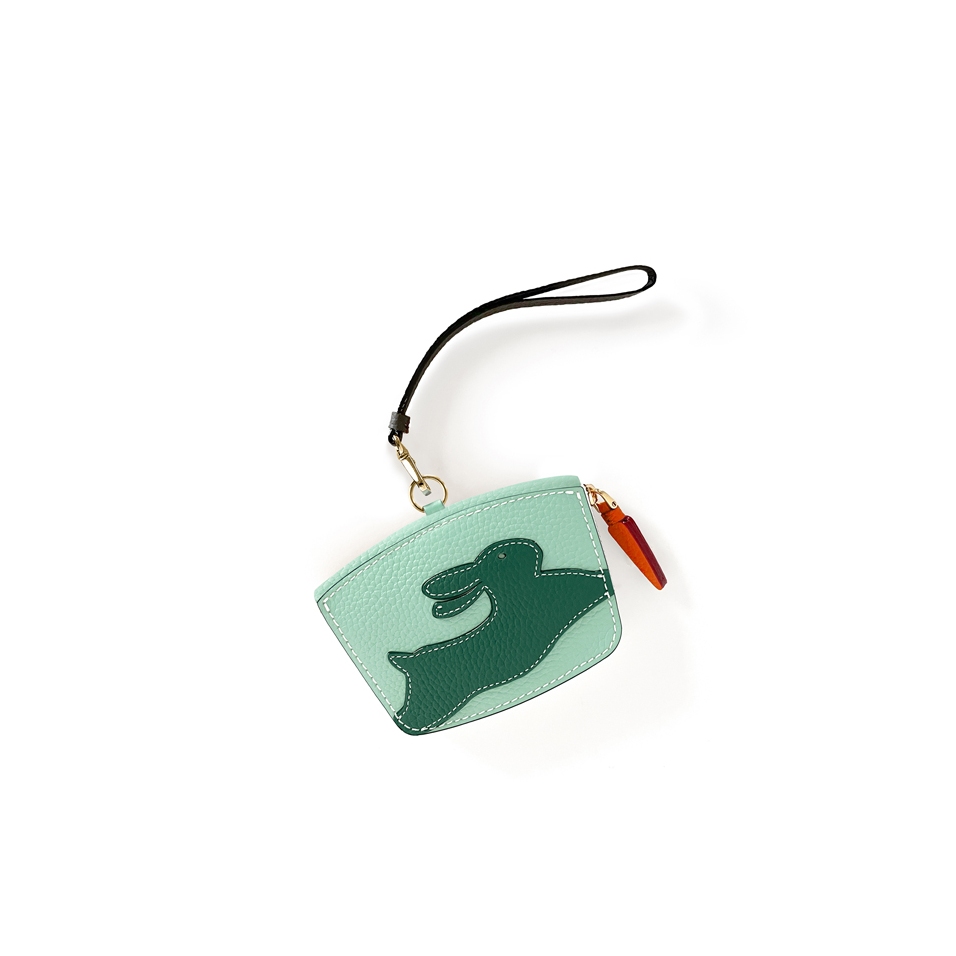 'En L'Air Monnaie Lièvre' Porte Monnaie Cuir Nappa Opaline