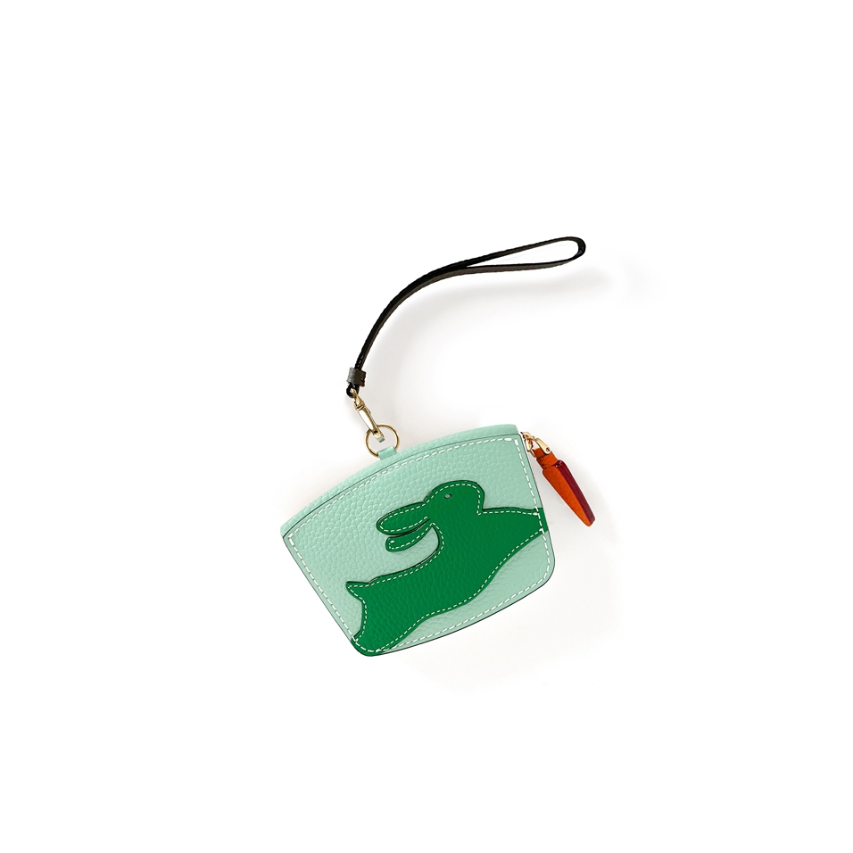 'En L'Air Monnaie Lièvre' Porte Monnaie Cuir Nappa Opaline