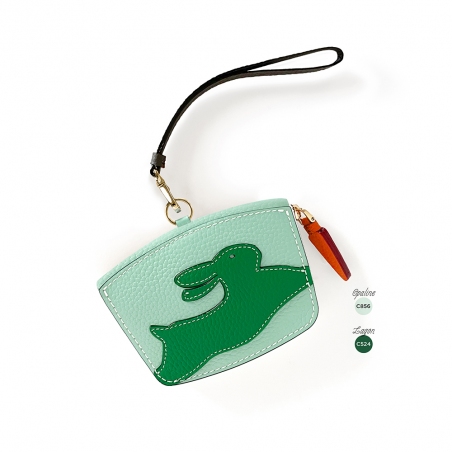 'En L'Air Monnaie Lièvre' Porte Monnaie Cuir Nappa Opaline