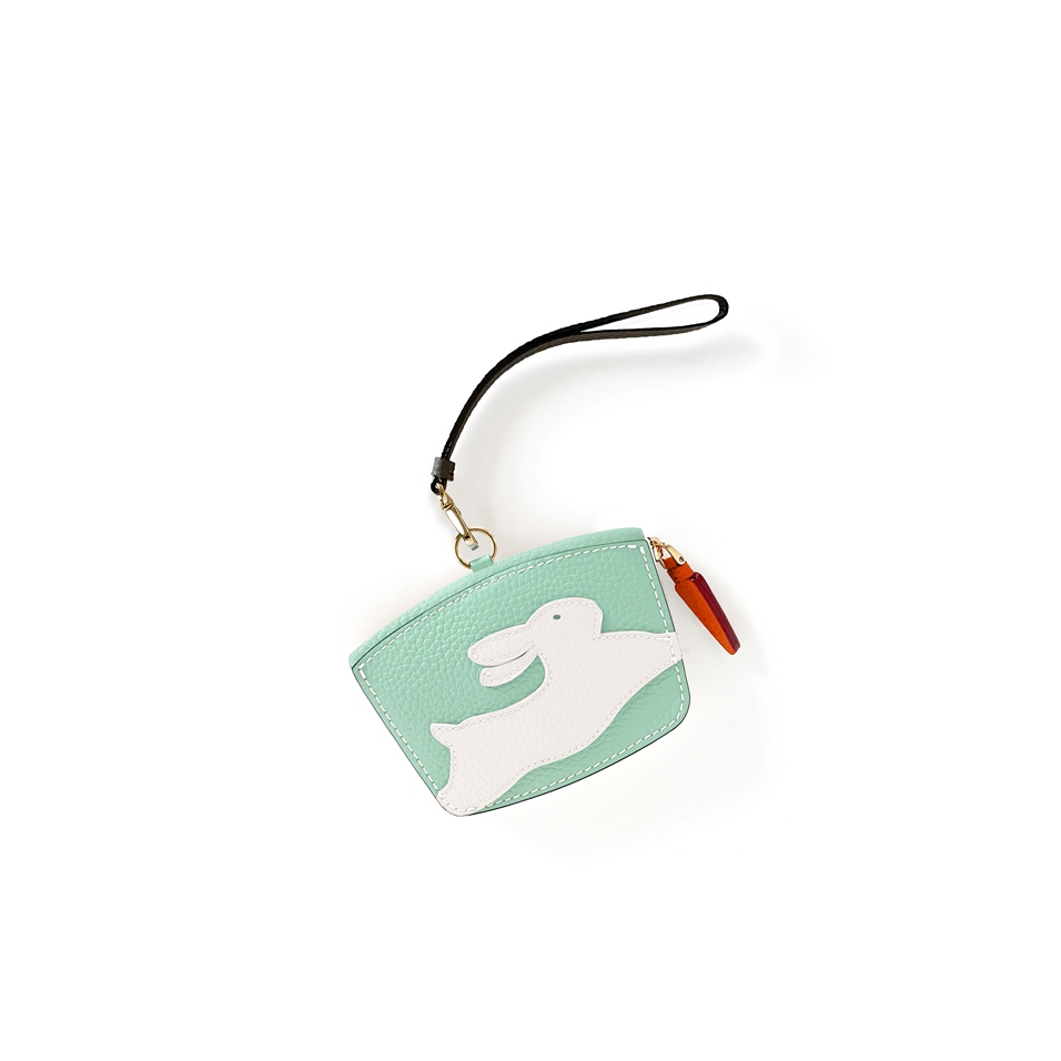 'En L'Air Monnaie Lièvre' Porte Monnaie Cuir Nappa Opaline