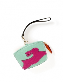 'En L'Air Monnaie Lièvre' Porte Monnaie Cuir Nappa Opaline