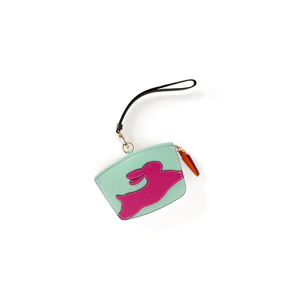'En L'Air Monnaie Lièvre' Porte Monnaie Cuir Nappa Opaline
