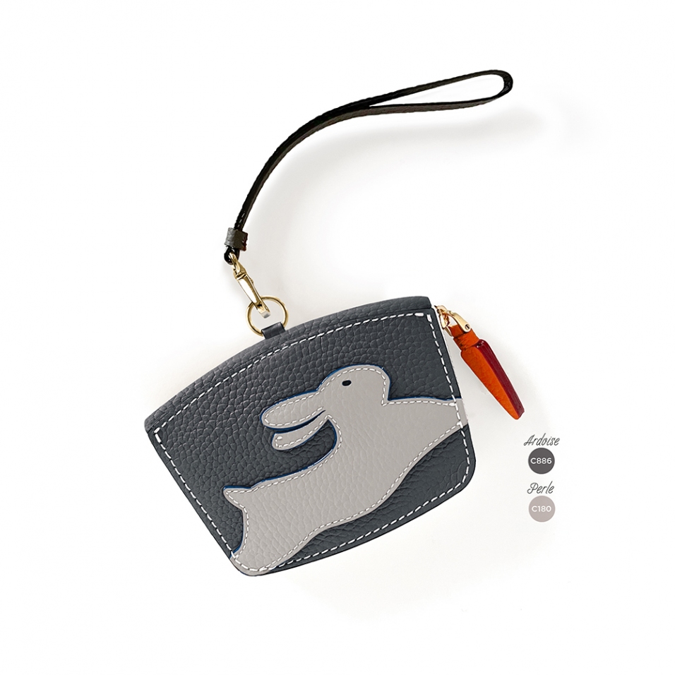 'En L'Air Monnaie Lièvre' Nappa Leather Wallet Ardoise